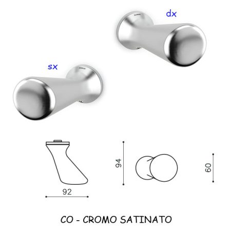 POMOLO FISSO BASEL ZANCATO CROMO SATINATO
