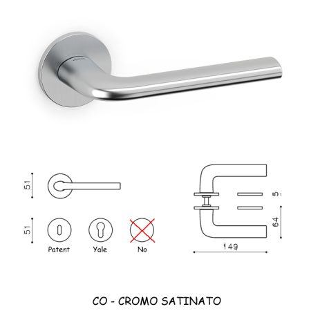 Maniglia Olivari INTRO CROMO SATINATO