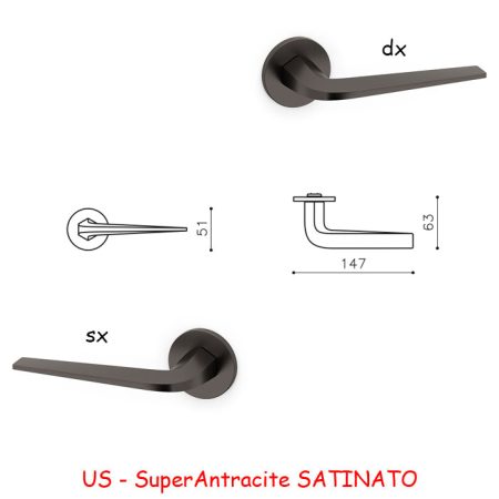 Mezza maniglia Olivari SIX SuperAntracite SATINATO