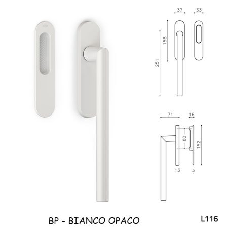 MANIGLIONE ALZANTE SERENELLA BIANCO OPACO