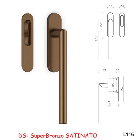 MANIGLIONE ALZANTE SERENELLA SuperBronzo SATINATO