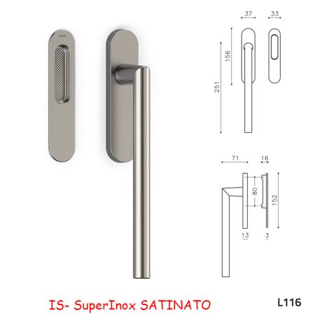 MANIGLIONE ALZANTE SERENELLA SuperInox SATINATO