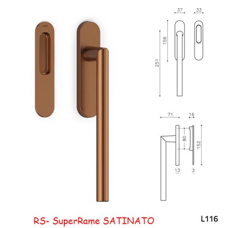 MANIGLIONE ALZANTE SERENELLA SuperRame SATINATO